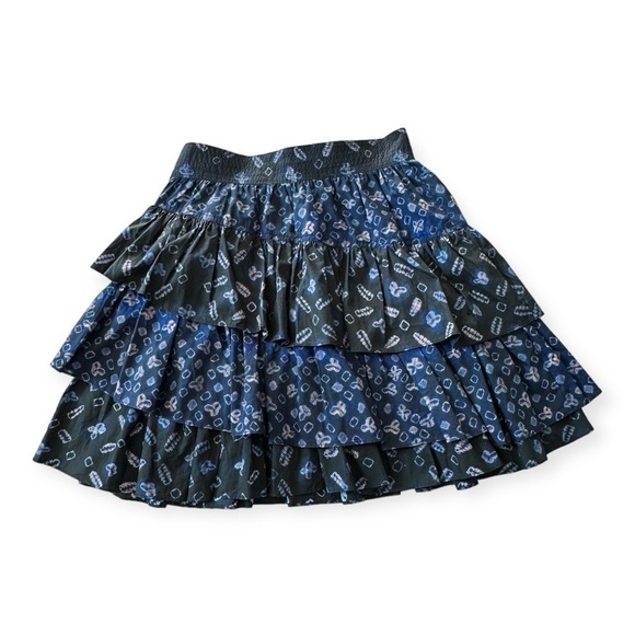 Never Worn‎ Ulla Johnson Aminta Poplin Chevron Shibori Skirt, Blue, Size 4 - Picture 5 of 15